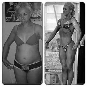 rebecca gosling before and after in a bodybuilding competition